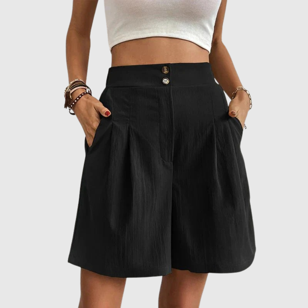 VELOURA | Pantalones Cortos Confortables de Cintura Alta Jennifer