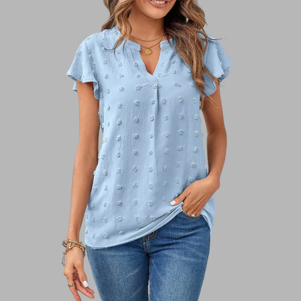 VELOURA | Blusa Chic en Patchwork con Volantes Kari