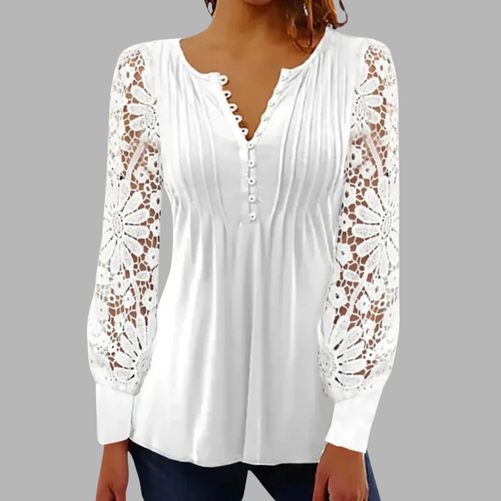 VELOURA | Blusa Sofisticada de Mangas Largas Marianne