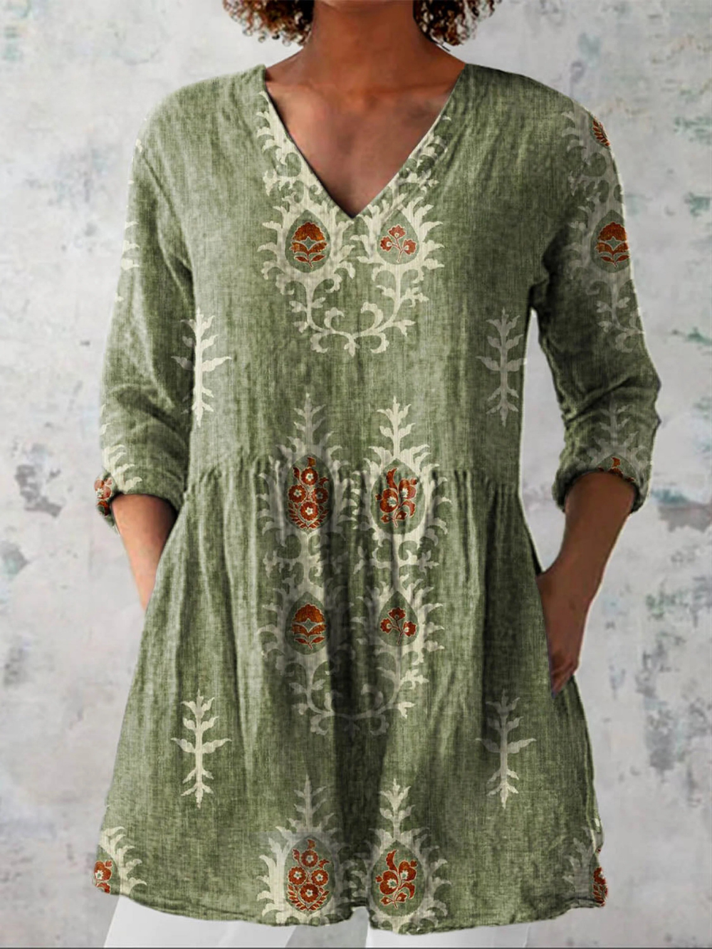 VELOURA | Blusa Larga Cuello V Fluida Aveline