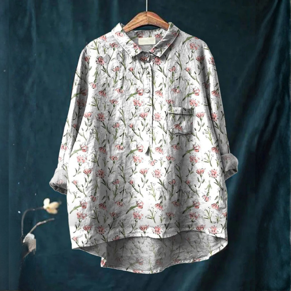VELOURA | Camisa Elegante con Patrón Brigitte