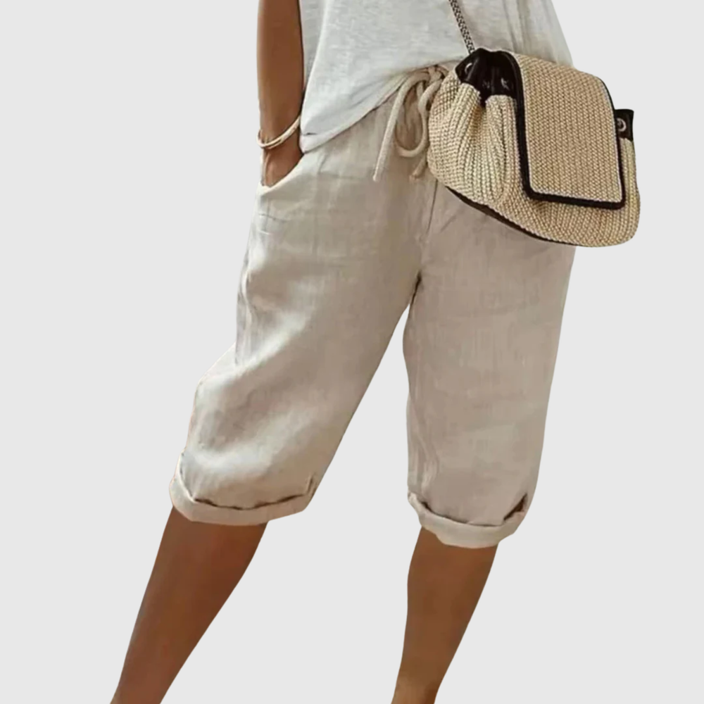 VELOURA | Pantalones Cortos Capri con Cordón Camille