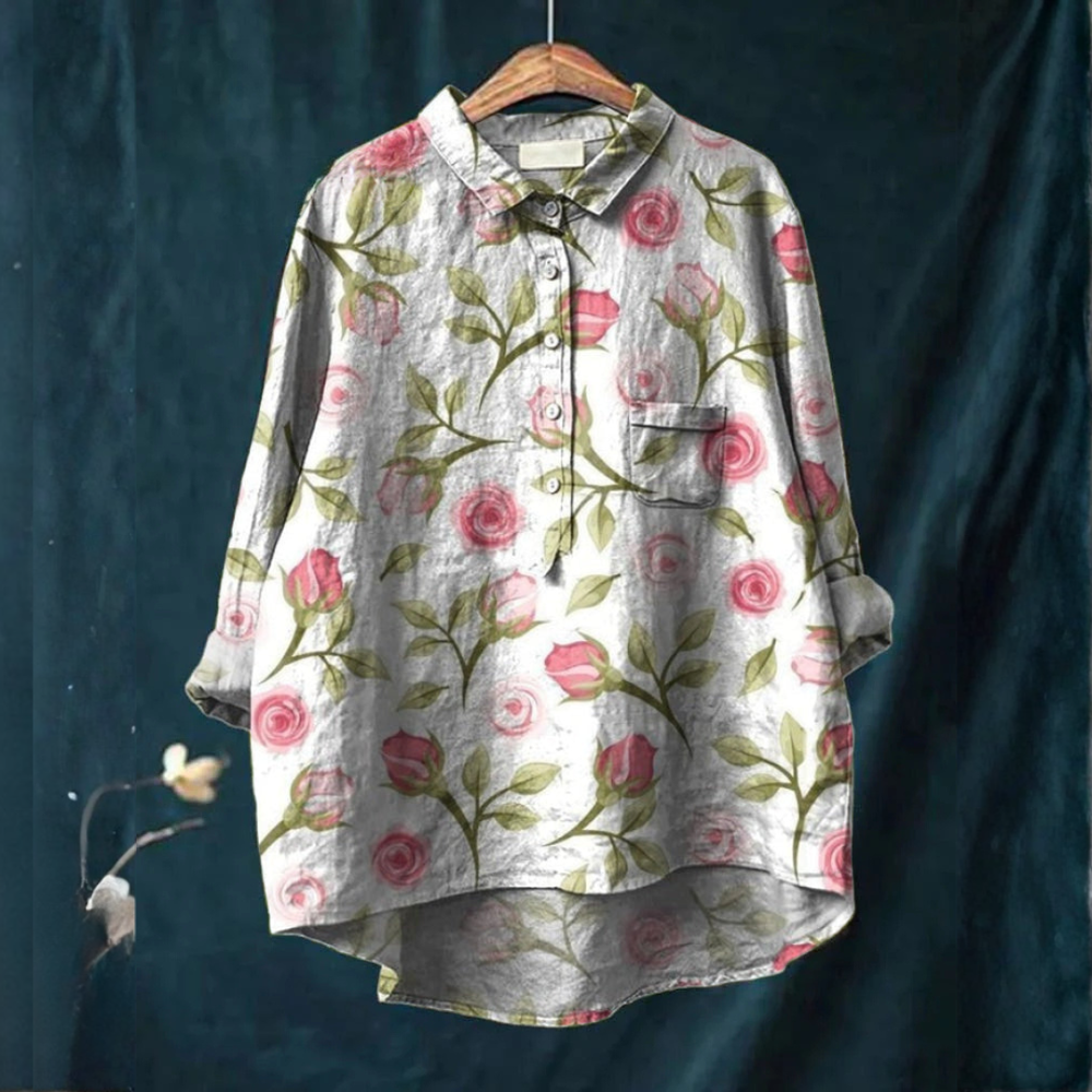 VELOURA | Camisa Elegante con Patrón Charlène