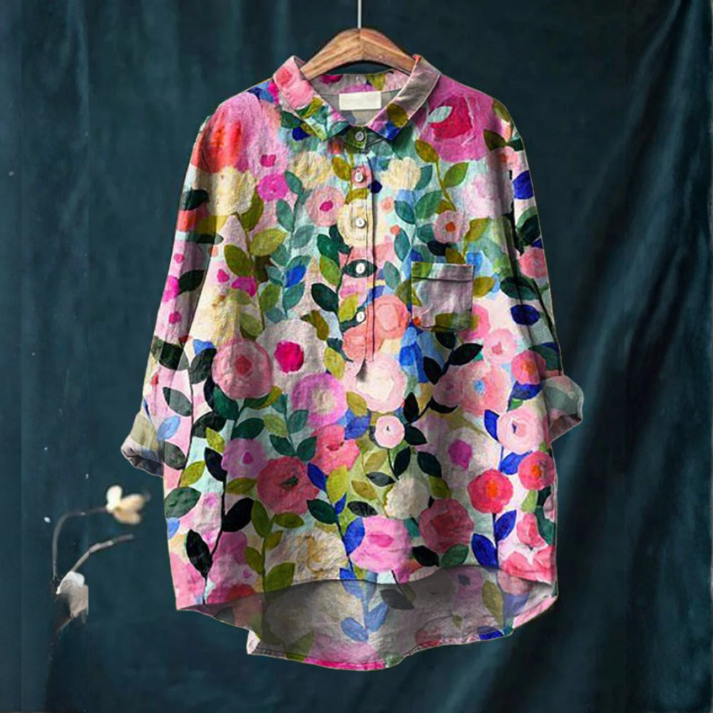 VELOURA | Camisa Elegante con Estampado Constance