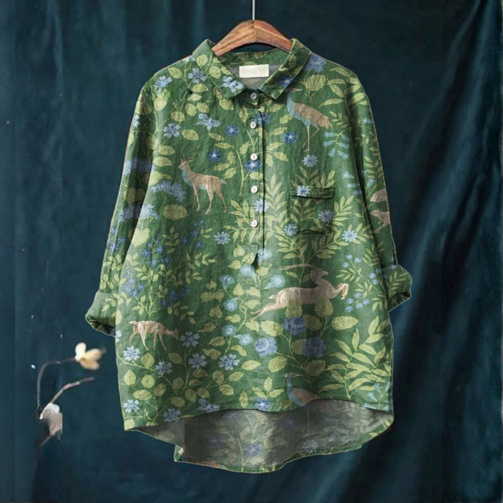 VELOURA | Camisa Elegante con Patrón Isaline