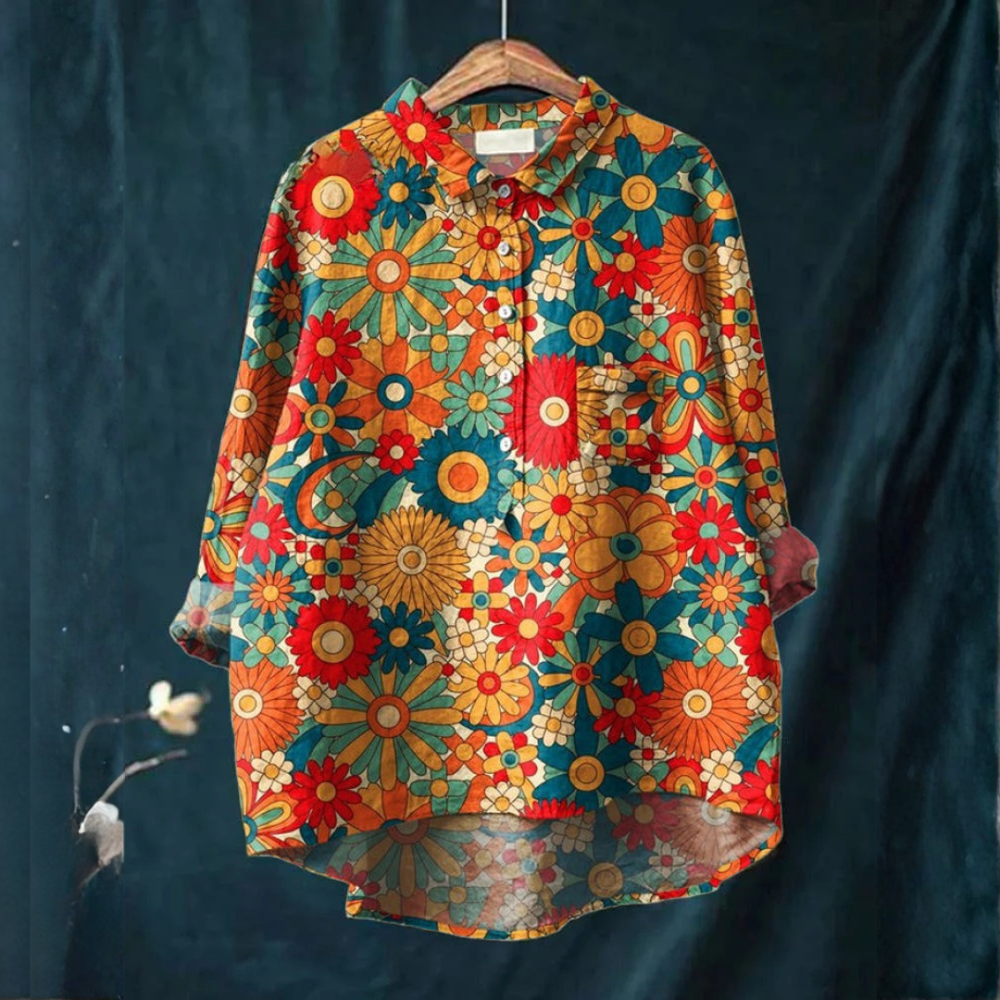 VELOURA | Camisa Elegante con Patrón Maëlle