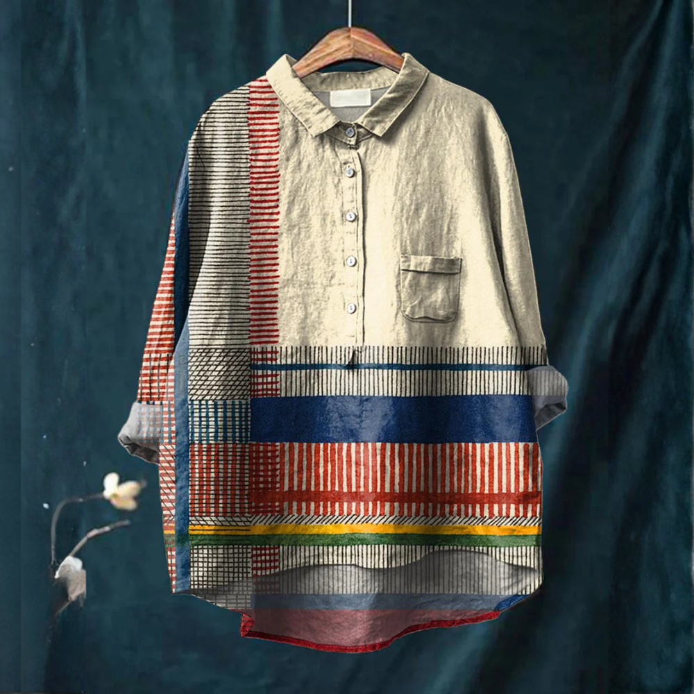VELOURA | Camisa Elegante con Patrón Ophélie