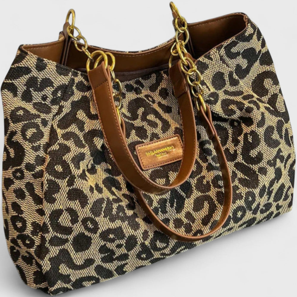 VELOURA | BOLSO DE TELA CON MOTIVO DE LEOPARDO