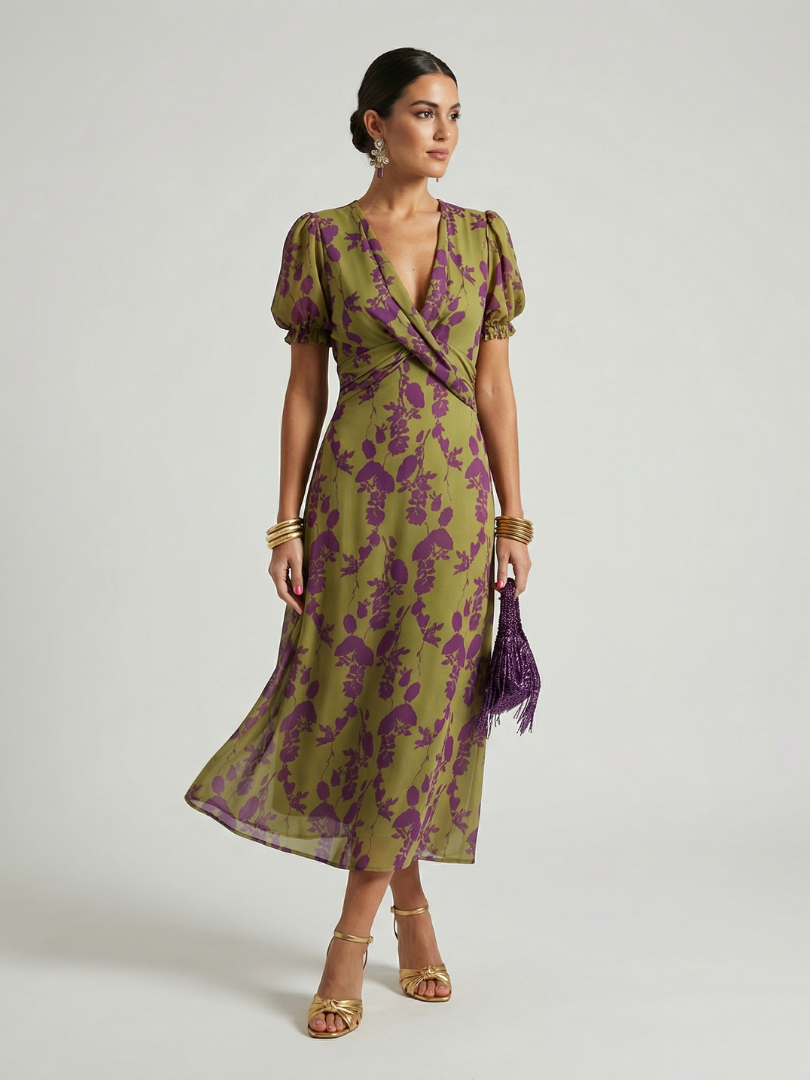 VELOURA | Vestido Midi Floral Relajado Virel