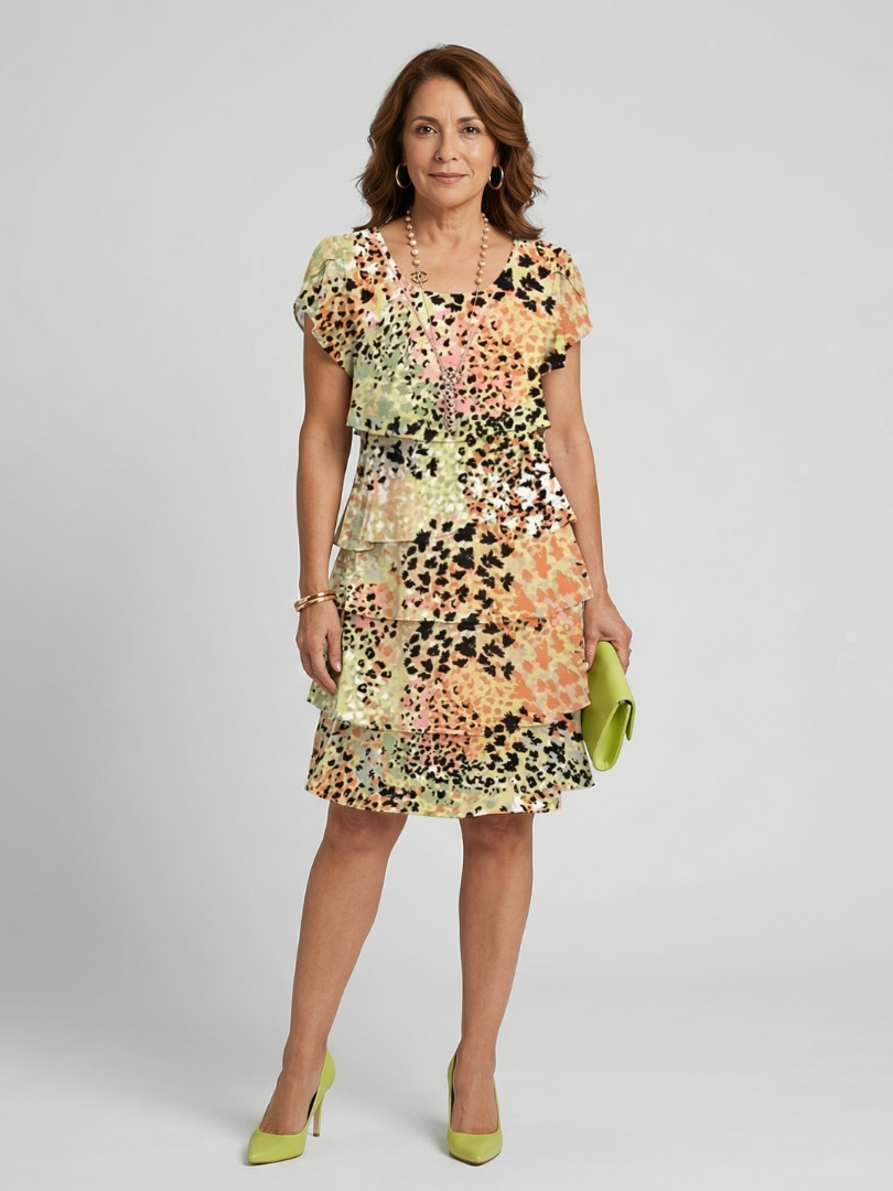 VELOURA | Vestido Abstracto Estructurado Longitud Rodilla Nohea