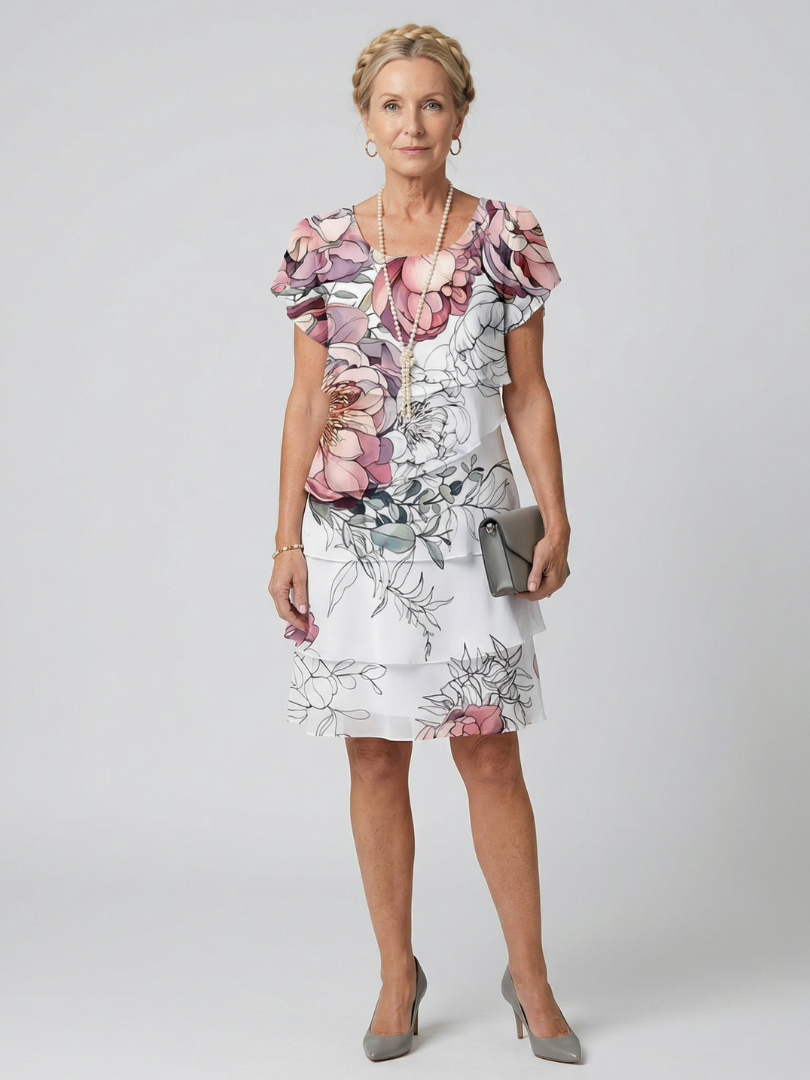 VELOURA | Vestido floral limpio a la altura de la rodilla Kualani