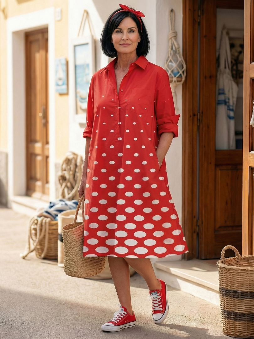 VELOURA | Vestido de Lunares Luminosos Wrenley