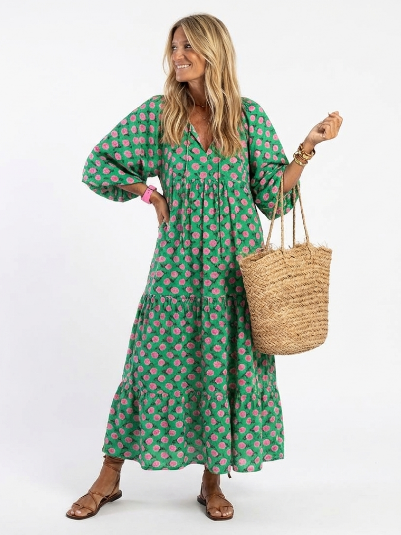 VELOURA | Vestido Midi con Estampado Floral Fiora