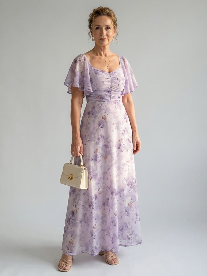 VELOURA | Vestido Midi con Mangas Volantes Vaelis