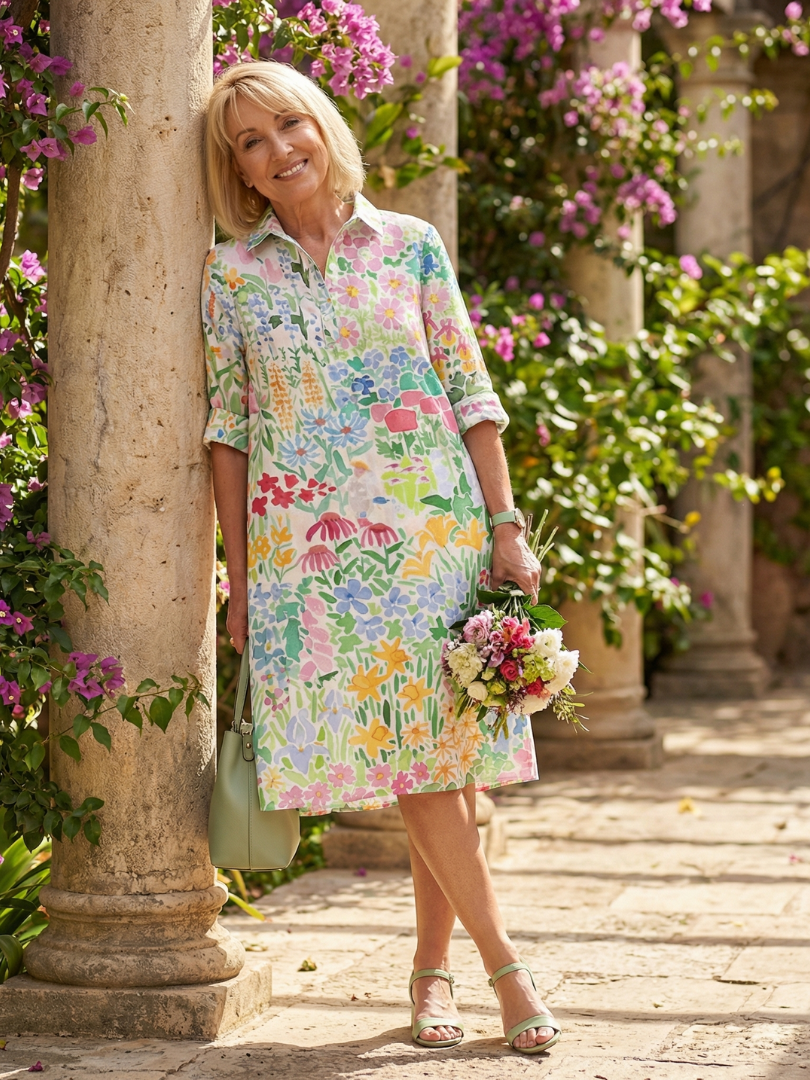 VELOURA | Vestido Floral de Día Leontine