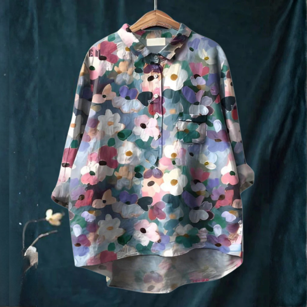 VELOURA | Camisa Elegante con Patrón Emilie
