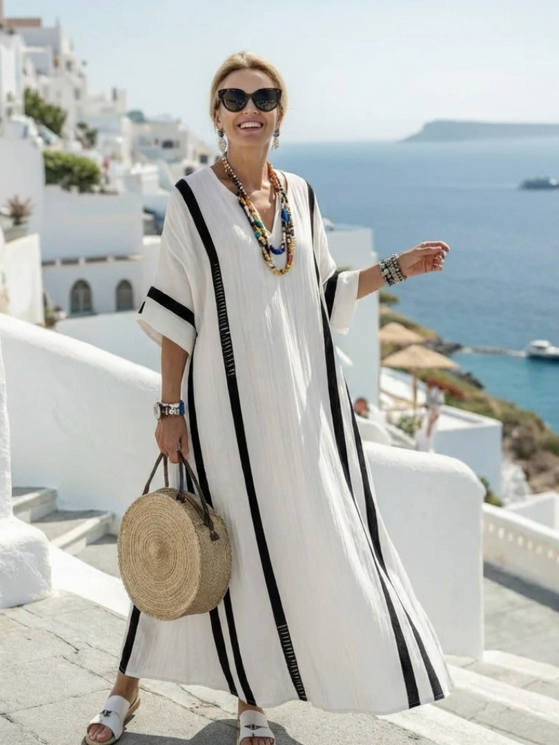 VELOURA | Vestido Maxi de Manga Corta Elvienne