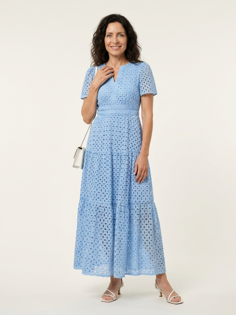 VELOURA | Vestido midi de manga corta Brielle