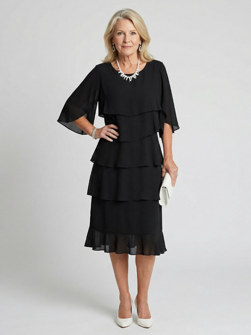 VELOURA | Vestido Midi con Volantes Margaux
