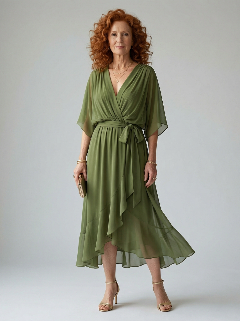 VELOURA | Vestido Midi Drapé Elric