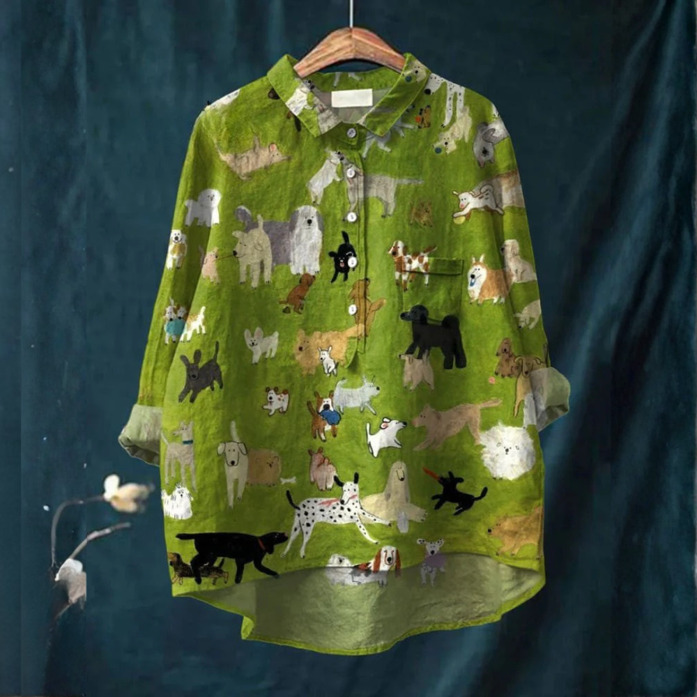 VELOURA | Camisa Elegante con Estampado Valentine