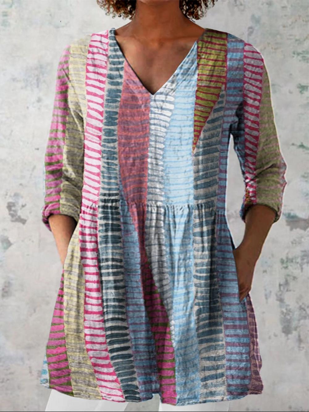 VELOURA | Blusa Larga Cuello V Fluida Véronique