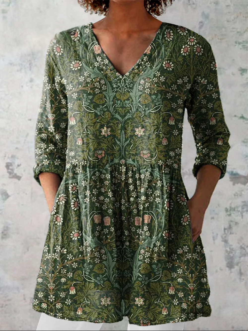 VELOURA | Blusa Larga Fluida con Cuello en V Margot