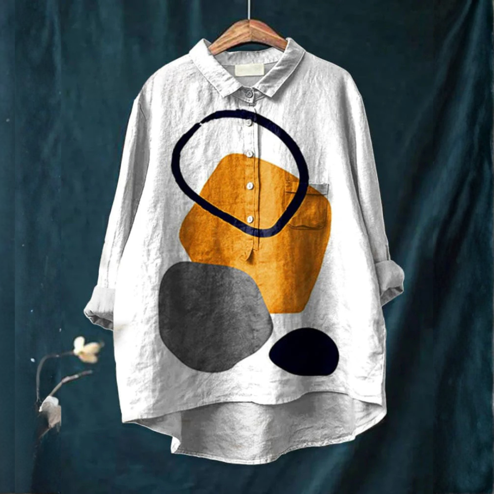 VELOURA | Camisa Elegante con Patrón Solène