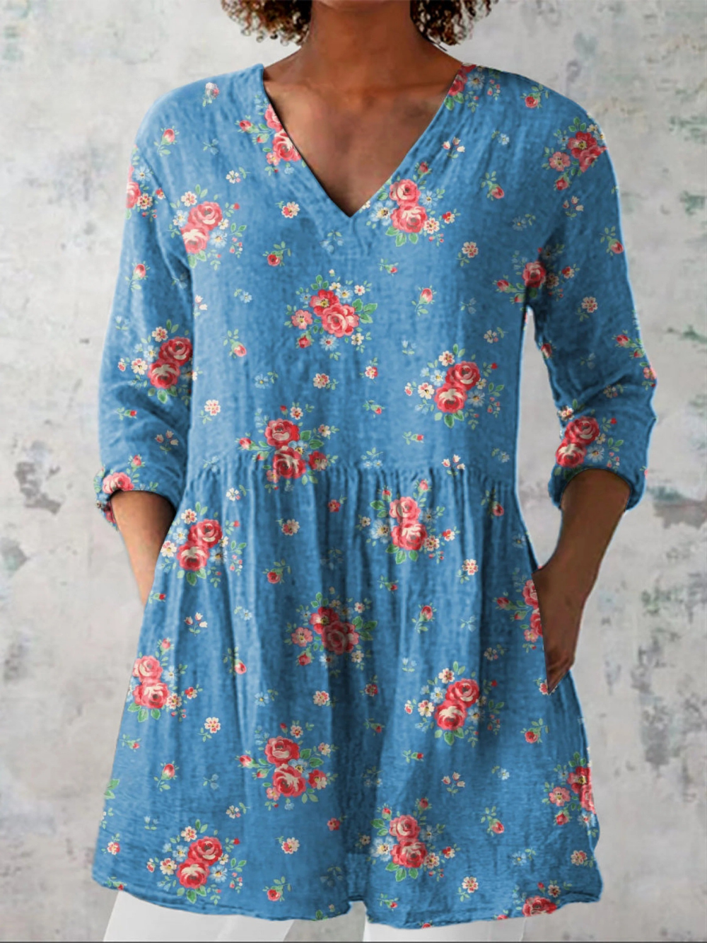 VELOURA | Blusa Larga Cuello V Sandrine