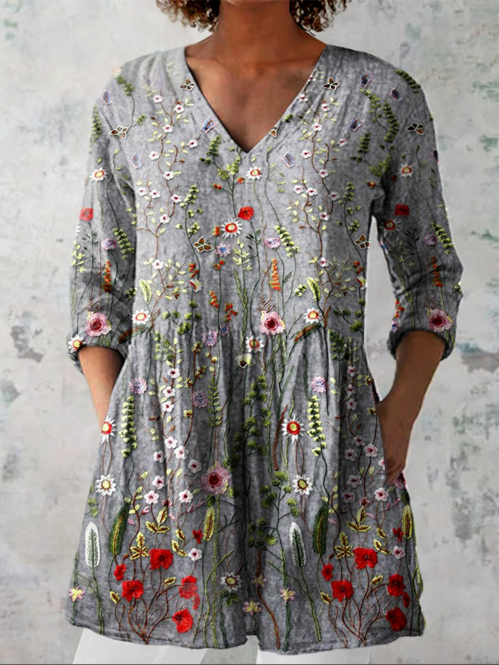 VELOURA | Blusa Larga Escote en V Fluida Manon