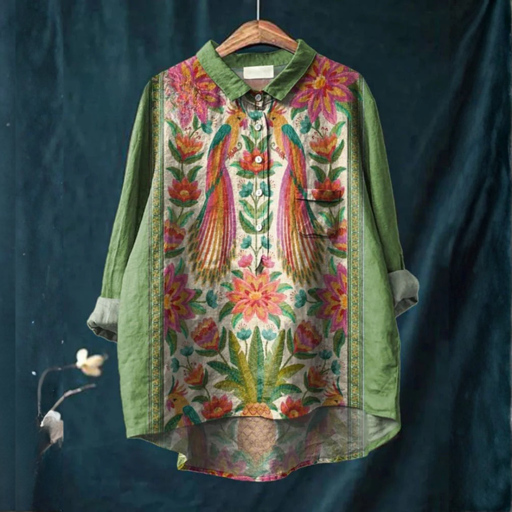 VELOURA | Camisa Elegante con Estampado Emmanuelle