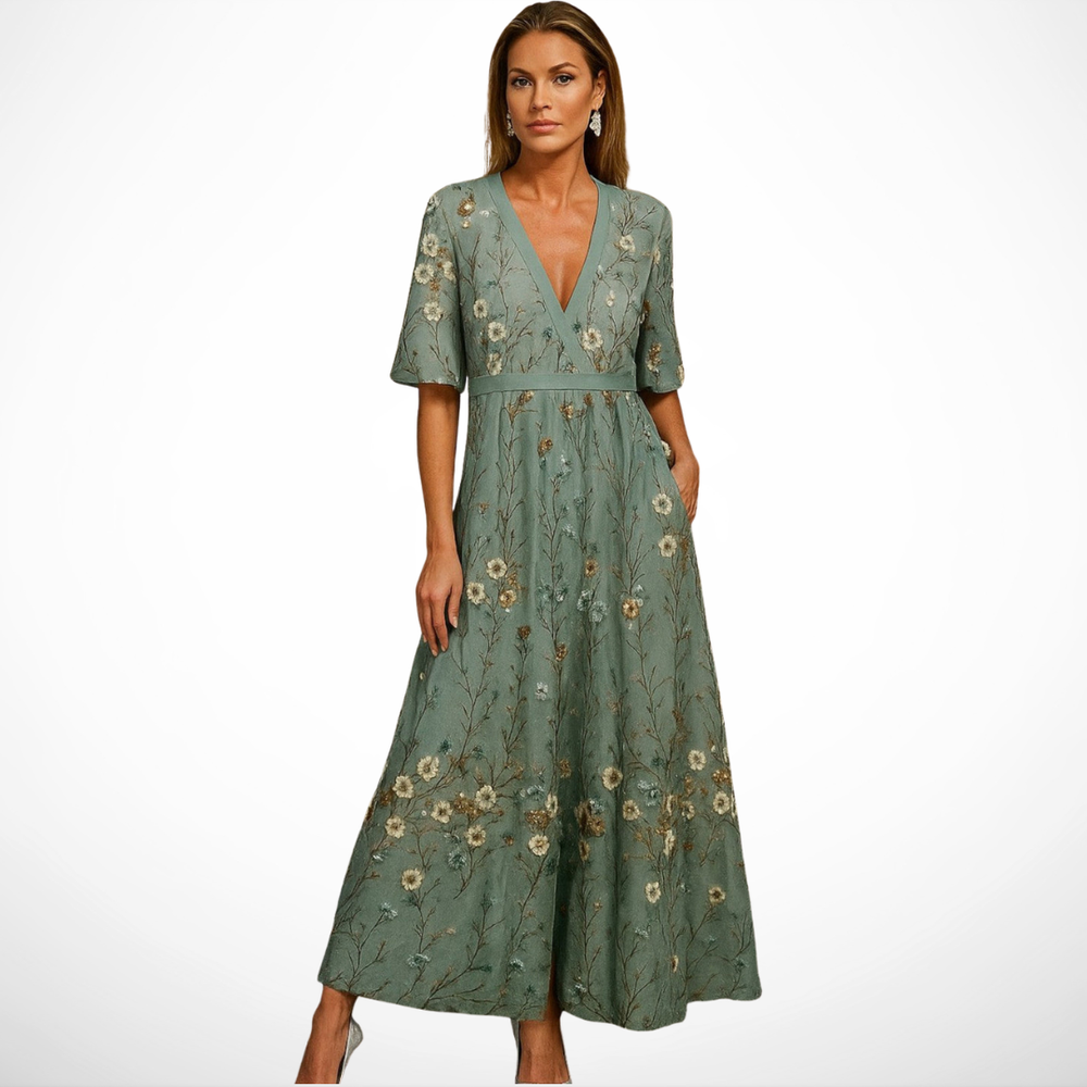 VELOURA | Vestido Largo Elegancia Botánica