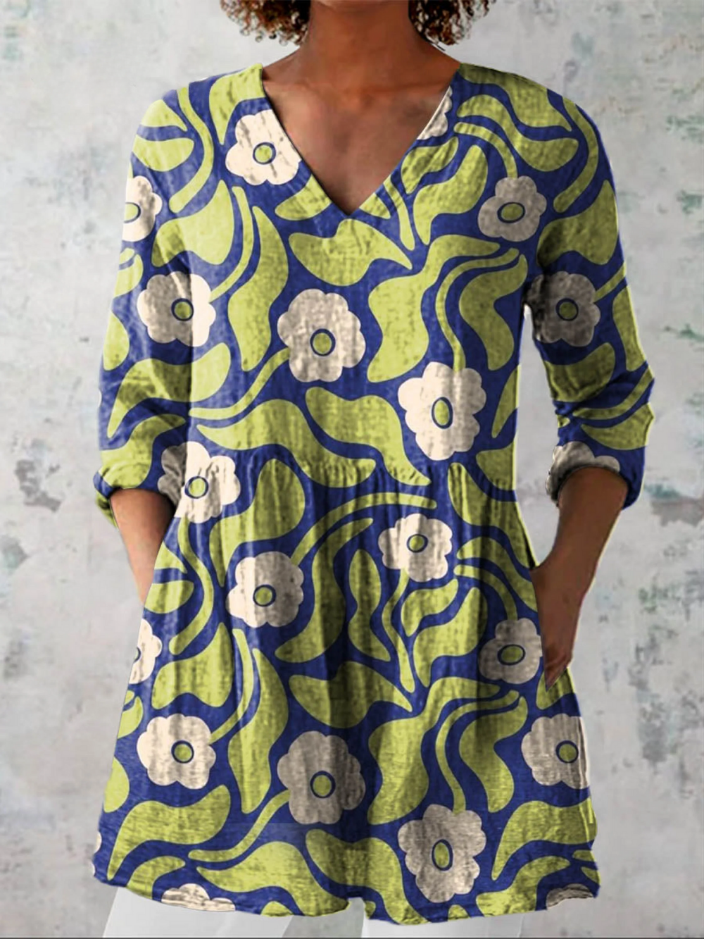 VELOURA | Blusa Larga Con Escote Profundo Monique