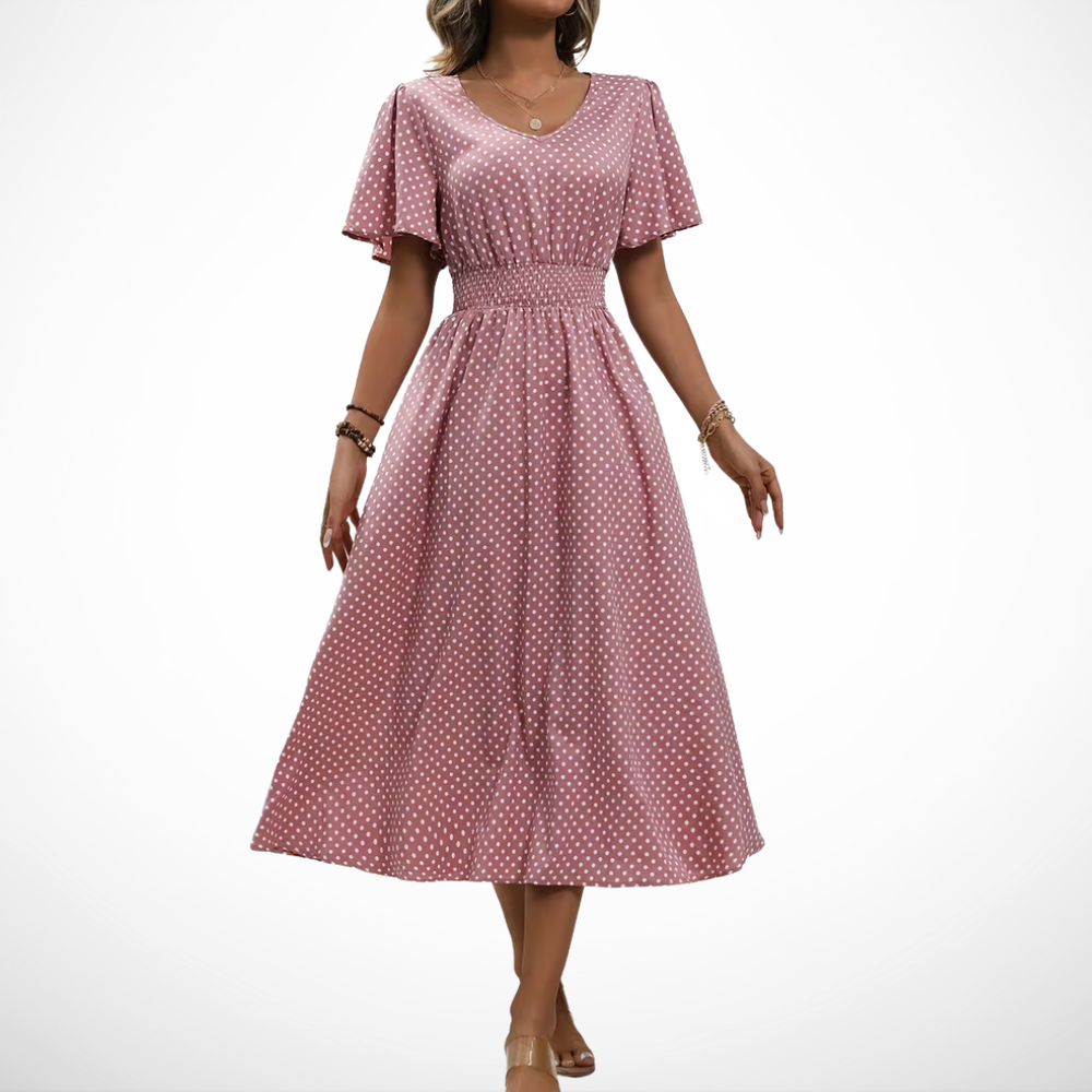 VELOURA | Vestido Elegante de Lunares Élisa