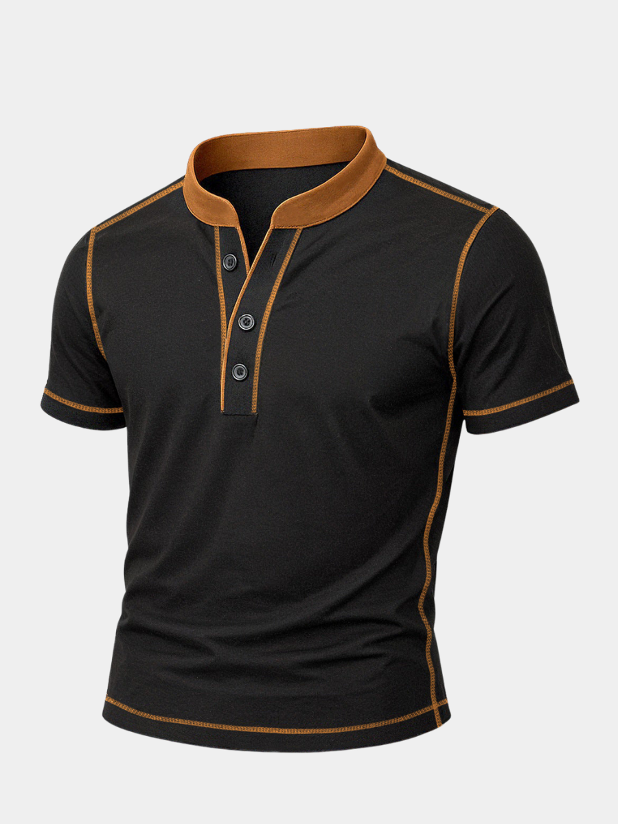 VELOURA | CAMISA HENLEY CON BORDE EMBER