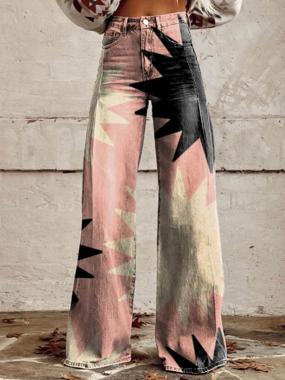 VELOURA | Jean Amplio Floral Bohemio