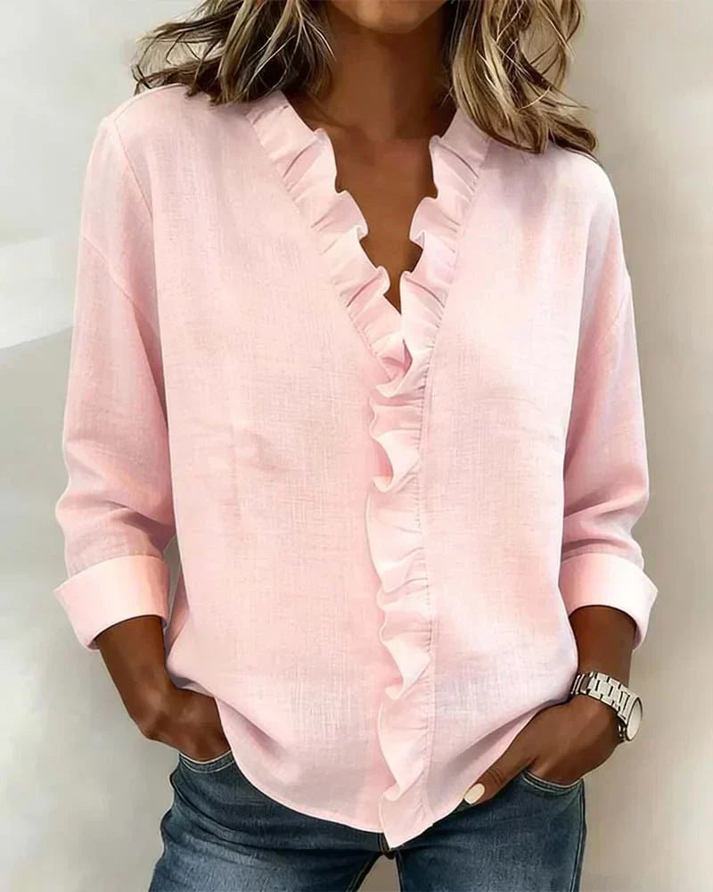 VELOURA | Blusa Elegante Volantes Claire