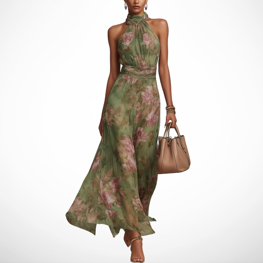 VELOURA | Vestido Largo Elegante Floral Élise