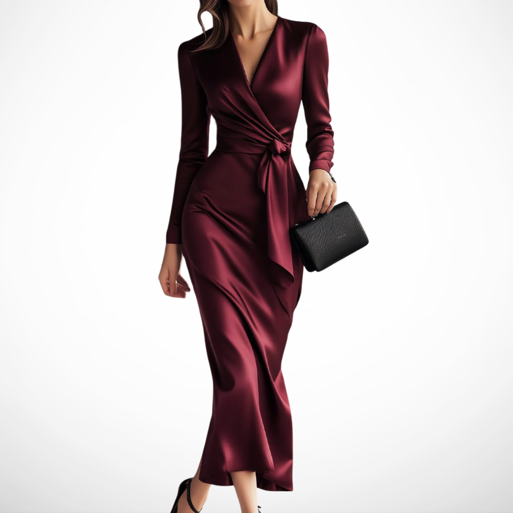 VELOURA | VESTIDO ENVOLVENTE SATINADO