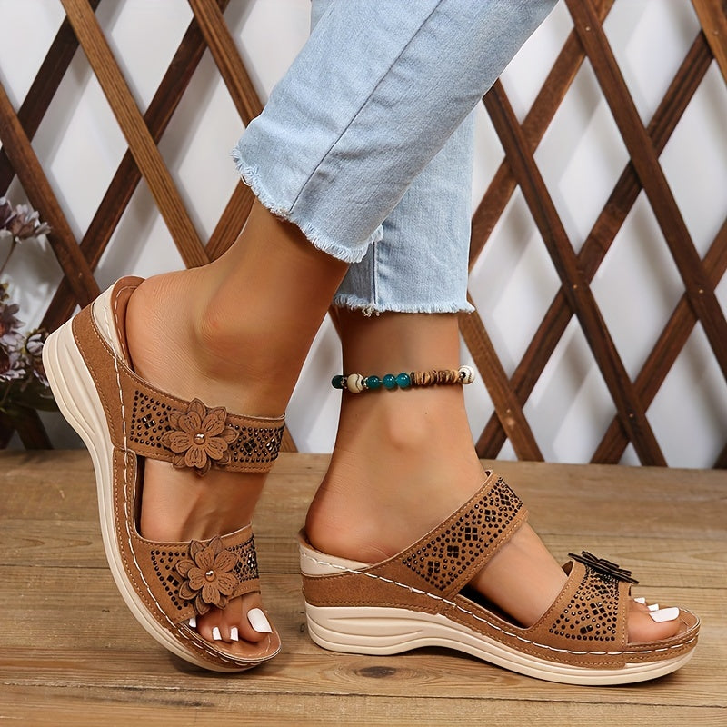 VELOURA | Sandalias Confort Compensadas Rosalie