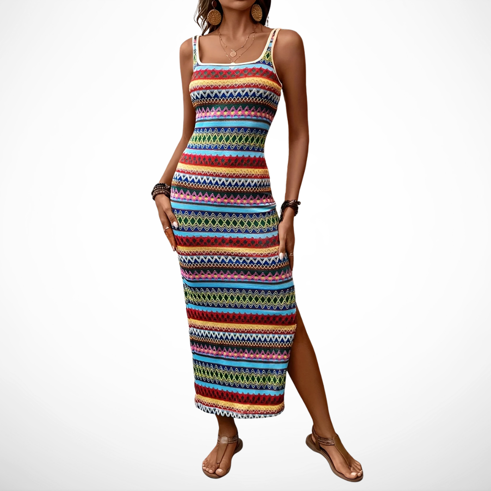 VELOURA | Vestido Largo Bohemio Colorido Maya