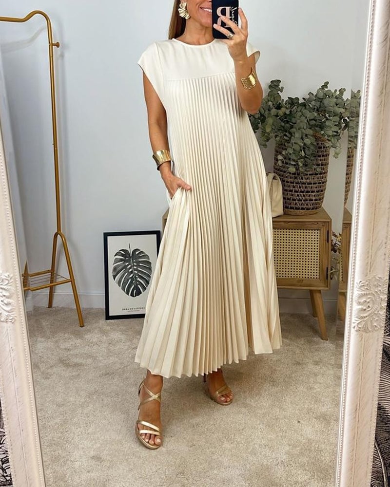 VELOURA | Vestido Plisado Sin Mangas