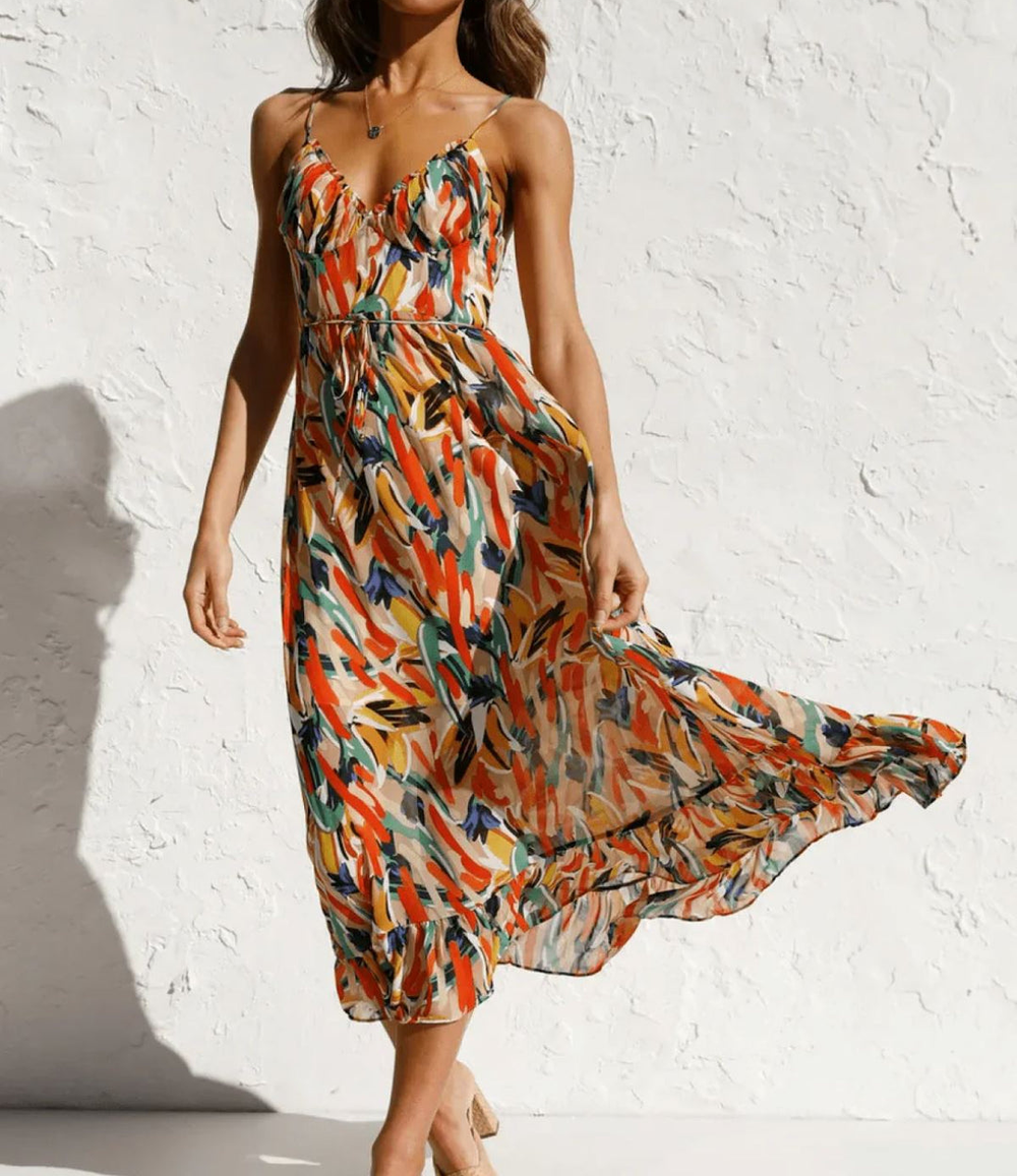 VELOURA | Vestido Midi Brillo Colorido