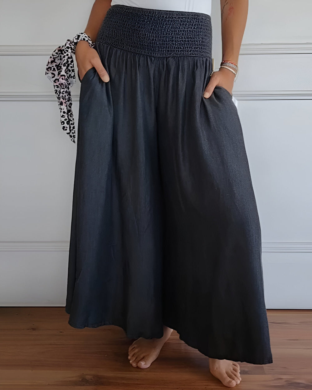 VELOURA | Pantalón ancho para mujer con cintura elástica