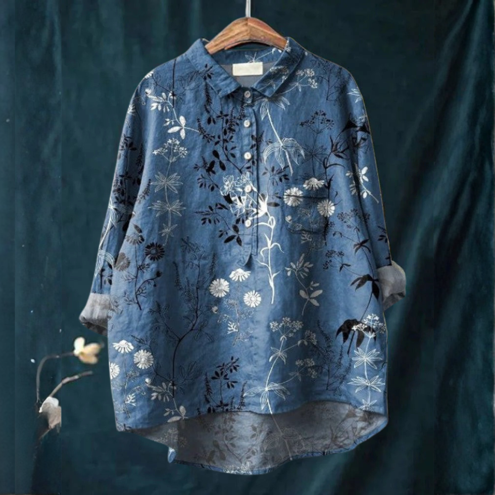 VELOURA | Camisa Elegante con Patrón Romana