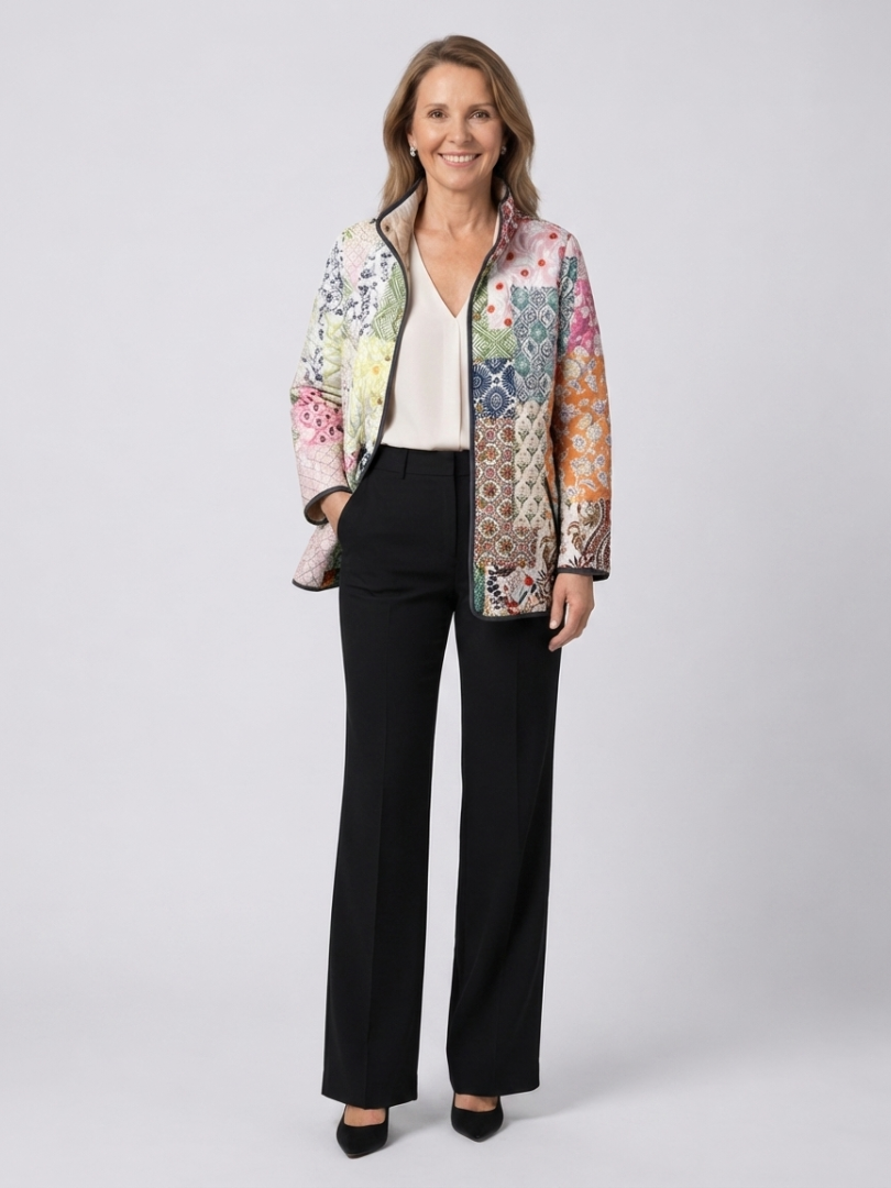 Jimena | Chaqueta acolchada de patchwork bohemio