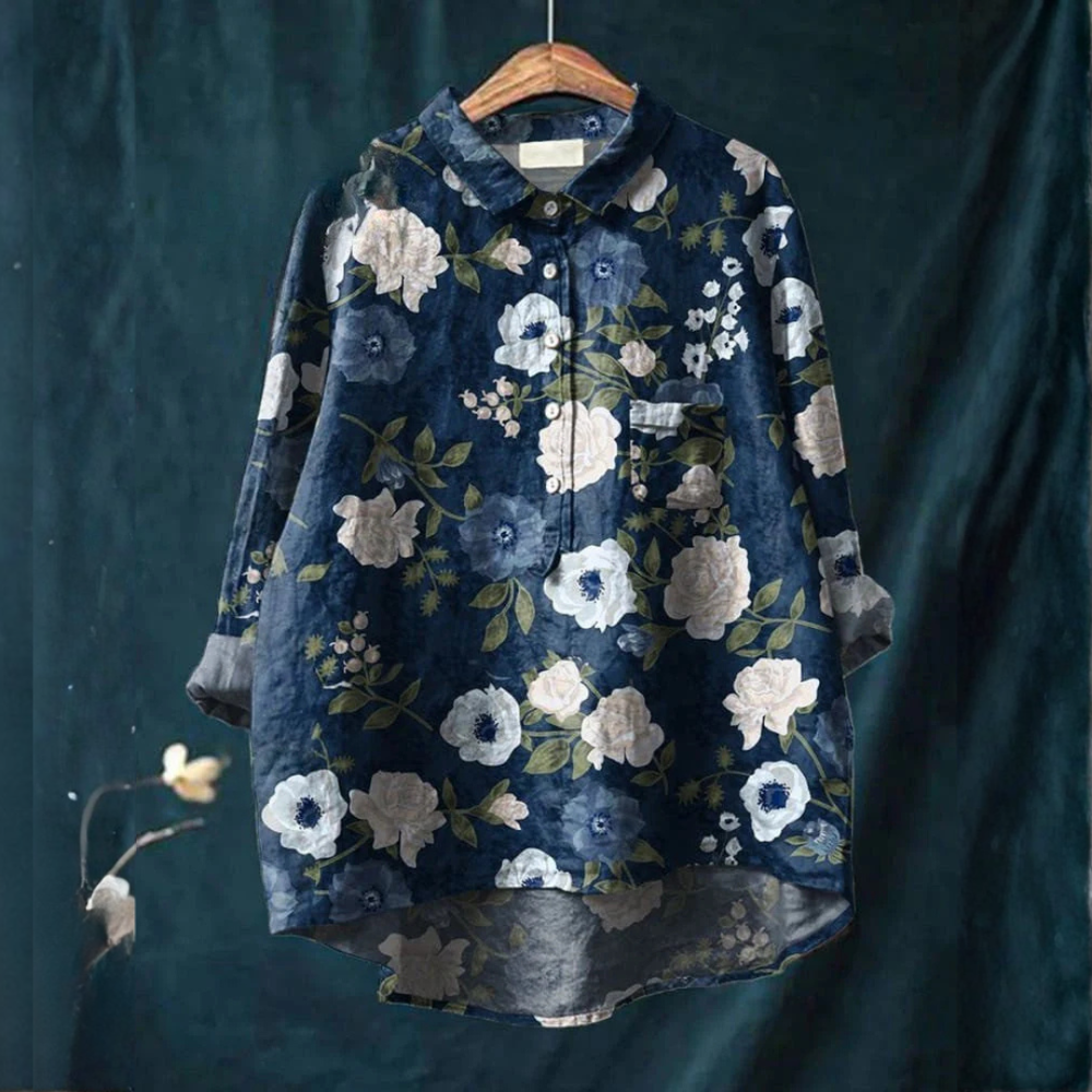 VELOURA | Camisa Elegante con Motivo Apoline