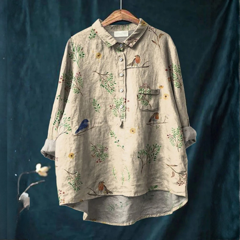 VELOURA | Camisa Elegante con Patrón Noémie