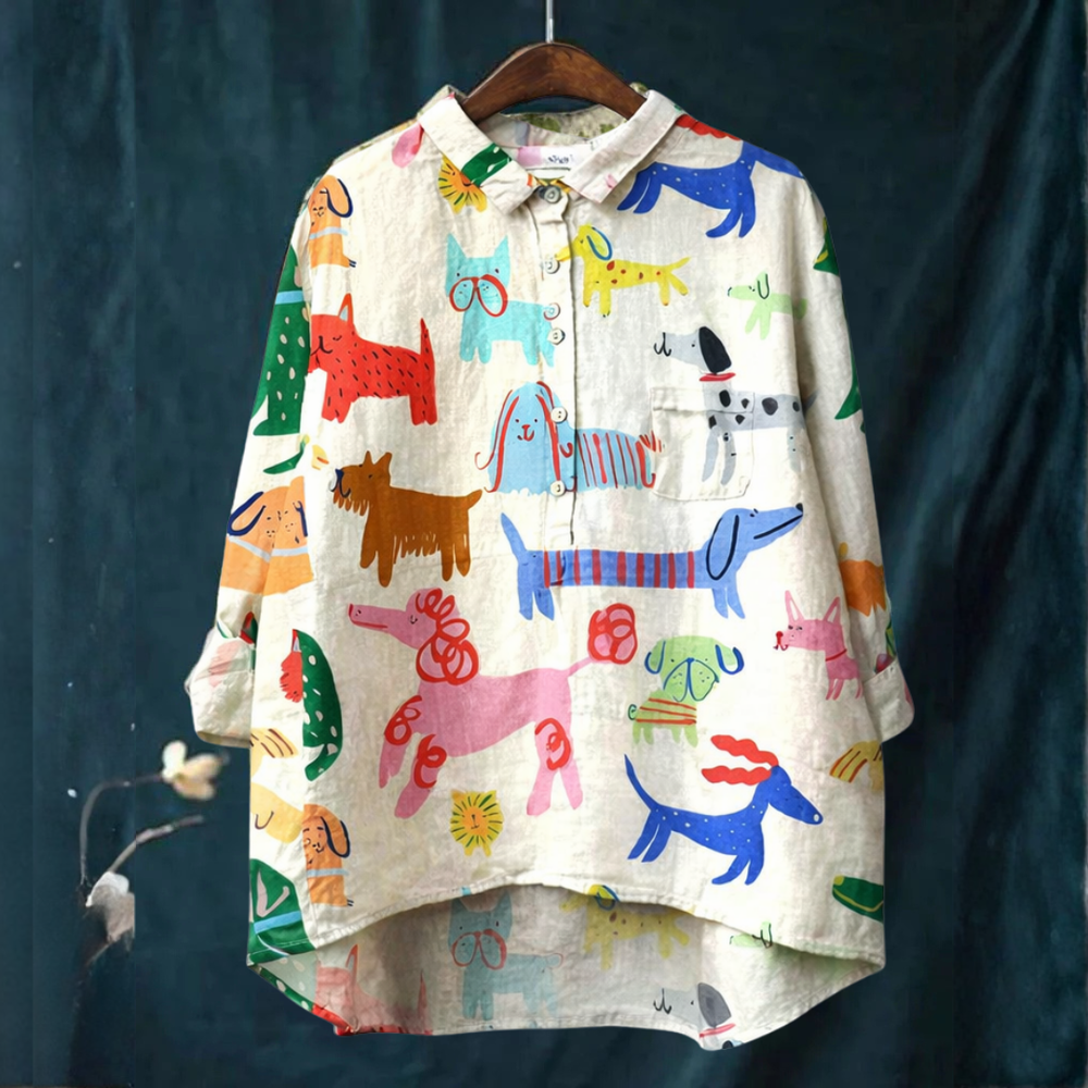 VELOURA | Camisa Elegante con Estampado Garance