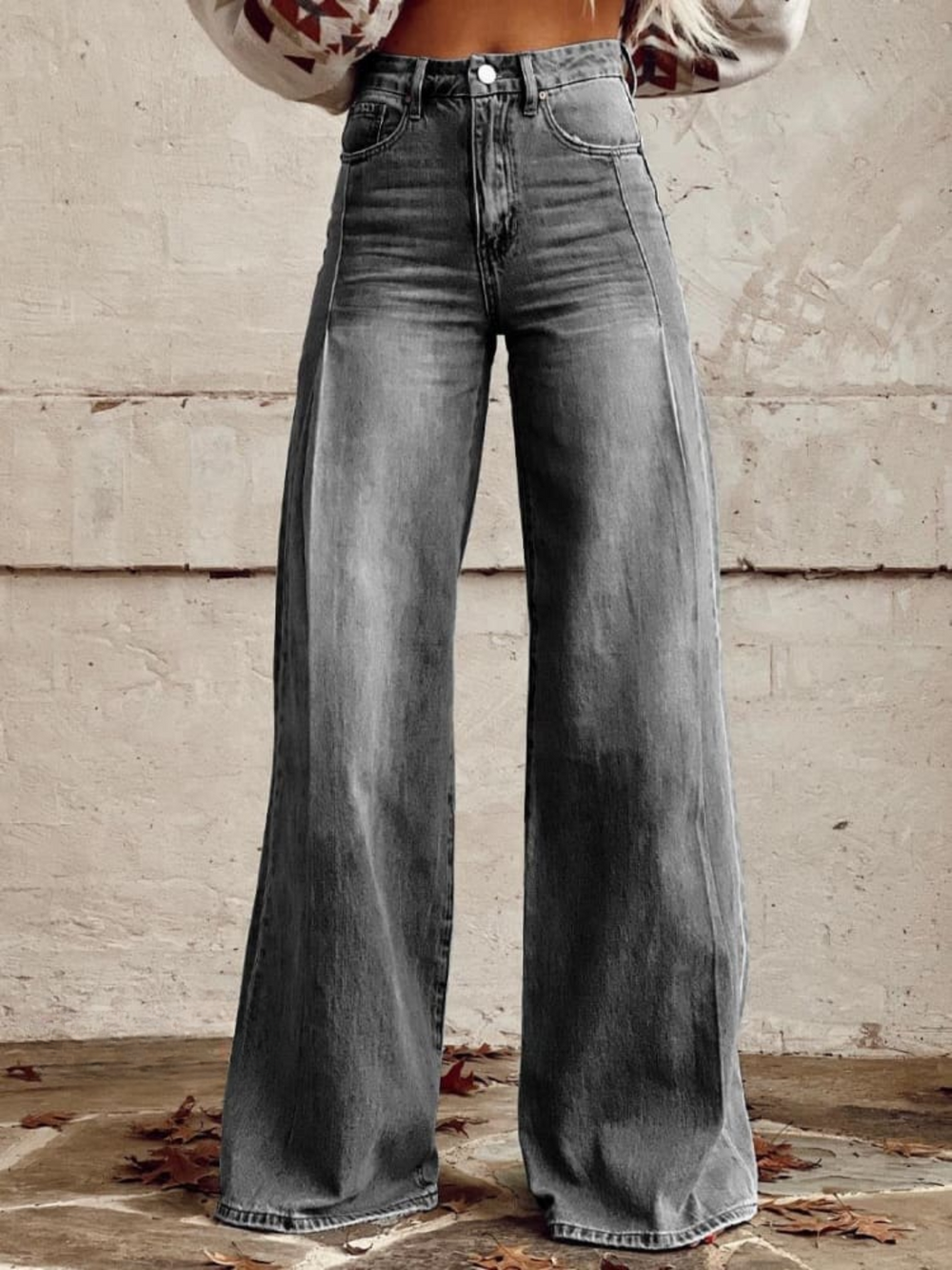 VELOURA | Jean Amplio Floral Bohemio